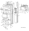 FRESH FOOD DOOR Diagram and Parts List for TFJ28PFDBAA  General Electric Refrigerator