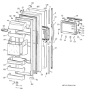 FRESH FOOD DOOR Diagram and Parts List for TFG28PFDABS  General Electric Refrigerator