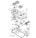 CONTROLS, COOKTOP & BURNER PARTS Diagram and Parts List for ZGU365DWB0WG  General Electric Cooktop