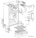 CABINET Diagram and Parts List for GTS17BBMDRCC  General Electric Refrigerator