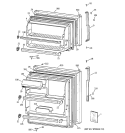DOORS Diagram and Parts List for HTS16HBMBRWW  Hotpoint Refrigerator