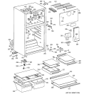 CABINET Diagram and Parts List for HTS16HBMBRWW  Hotpoint Refrigerator