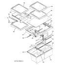 FRESH FOOD SHELVES Diagram and Parts List for GTS22KBMBRCC  General Electric Refrigerator