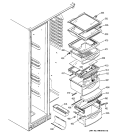 FRESH FOOD SHELVES Diagram and Parts List for PSI23SCMAFBS  General Electric Refrigerator