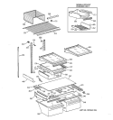 SHELF PARTS Diagram and Parts List for TBK25PAXGRAA  General Electric Refrigerator