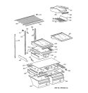 SHELF PARTS Diagram and Parts List for TBG19PAXMRWW  General Electric Refrigerator