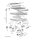 COMPARTMENT SEPARATOR PARTS Diagram and Parts List for TBG25PAYBRWW  General Electric Refrigerator