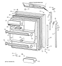 FRESH FOOD DOOR Diagram and Parts List for TBH18ZAXTRWW  General Electric Refrigerator