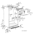 CABINET PARTS Diagram and Parts List for TBT25PAXBRWW  General Electric Refrigerator