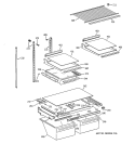 SHELF PARTS Diagram and Parts List for TBX21CIXBRWW  General Electric Refrigerator