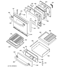 DOOR & DRAWER PARTS Diagram and Parts List for JGB920SEC1SS  General Electric Range