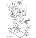 CONTROLS, COOKTOP & BURNER Diagram and Parts List for ZGU365DWB1WG  General Electric Cooktop