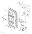 DOOR Diagram and Parts List for FUF20DMARWH  General Electric Freezer