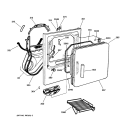 FRONT PANEL & DOOR Diagram and Parts List for DPSR405GA2AA  General Electric Dryer