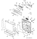 ESCUTCHEON & DOOR ASSEMBLY Diagram and Parts List for GSD5122F03BB  General Electric Dishwasher
