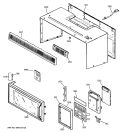 DOOR & CABINET Diagram and Parts List for JVM131G01  General Electric Microwave