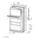 DOOR Diagram and Parts List for FF16DSCRWH  General Electric Freezer