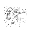 FRONT PANEL & DOOR Diagram and Parts List for DPSQ475GT5WW  General Electric Dryer