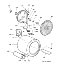 DRUM Diagram and Parts List for BWXR473GT5AA  General Electric Dryer
