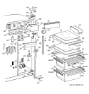 FRESH FOOD SECTION Diagram and Parts List for CST25GRBGWW  Hotpoint Refrigerator