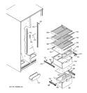 FRESH FOOD SHELVES Diagram and Parts List for HSS22BDMDWH  Hotpoint Refrigerator
