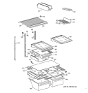 SHELF PARTS Diagram and Parts List for TBH18ZAXHRWW  General Electric Refrigerator