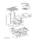 SHELF PARTS Diagram and Parts List for TBX19PAYBRWW  General Electric Refrigerator