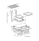 SHELF PARTS Diagram and Parts List for TBX21CIZKRBB  General Electric Refrigerator
