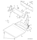 CONTROLS & TOP PANEL Diagram and Parts List for DCL333EB0CC  General Electric Dryer
