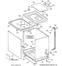 CABINET, COVER & FRONT PANEL Diagram and Parts List for WLE4000B1WW  General Electric Washer