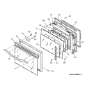 DOOR Diagram and Parts List for JKP56AA2AA  General Electric Wall Oven