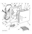 FRONT PANEL & DOOR Diagram and Parts List for DNSB514GB0CC  General Electric Dryer