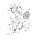 DRUM Diagram and Parts List for DNSB514GB0CC  General Electric Dryer