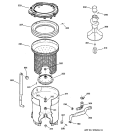 TUB, BASKET & AGITATOR Diagram and Parts List for WLCD2050B0KC  General Electric Washer