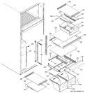 FRESH FOOD SHELVES Diagram and Parts List for GTS18IBMCRWW  General Electric Refrigerator