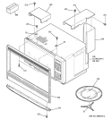 MICROWAVE ENCLOSURE Diagram and Parts List for JKP85BD1BB  General Electric Microwave Oven Combo