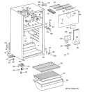 CABINET Diagram and Parts List for STS15ABMDRWW  General Electric Refrigerator