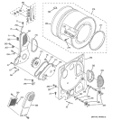 DRYER BULKHEAD Diagram and Parts List for WSM2420TAACC  General Electric Washer Dryer Combo