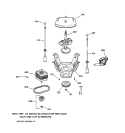 SUSPENSION, PUMP & DRIVE COMPONENTS Diagram and Parts List for WNSB8060B0WW  General Electric Washer