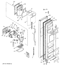 FREEZER DOOR Diagram and Parts List for RSG20DDMCFWW  General Electric Refrigerator