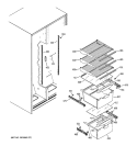 FRESH FOOD SHELVES Diagram and Parts List for RSG20DDMCFWW  General Electric Refrigerator