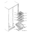 FREEZER SHELVES Diagram and Parts List for RSG25KEMBFWW  General Electric Refrigerator