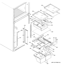 FRESH FOOD SHELVES Diagram and Parts List for GTH18KBMCRCC  General Electric Refrigerator