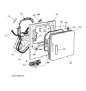 FRONT PANEL & DOOR Diagram and Parts List for DBSR453GA2AA  General Electric Dryer