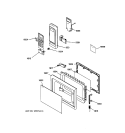 CONTROL PANEL & DOORS Diagram and Parts List for JE835WW004  General Electric Microwave