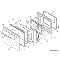 LOWER DOOR Diagram and Parts List for JKP27WD1WW  General Electric Range