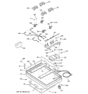 GAS & BURNER PARTS Diagram and Parts List for JGP328CEC1CC  General Electric Cooktop