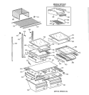 SHELVES Diagram and Parts List for TBX25PABRRAA  General Electric Refrigerator
