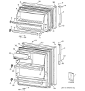 DOORS Diagram and Parts List for TBX18BADHRAA  General Electric Refrigerator