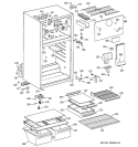 CABINET Diagram and Parts List for TBX18BADHRAA  General Electric Refrigerator